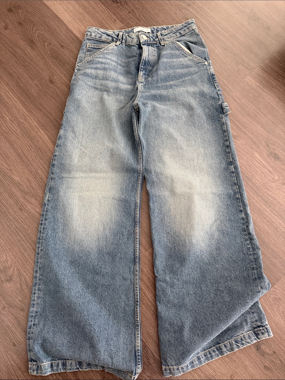 Wide Leg Men’s Jeans in Light Blue Denim